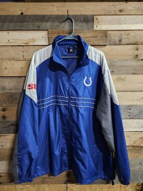 Reebok Royal Blue and Gray Colts Windbreaker Jacket